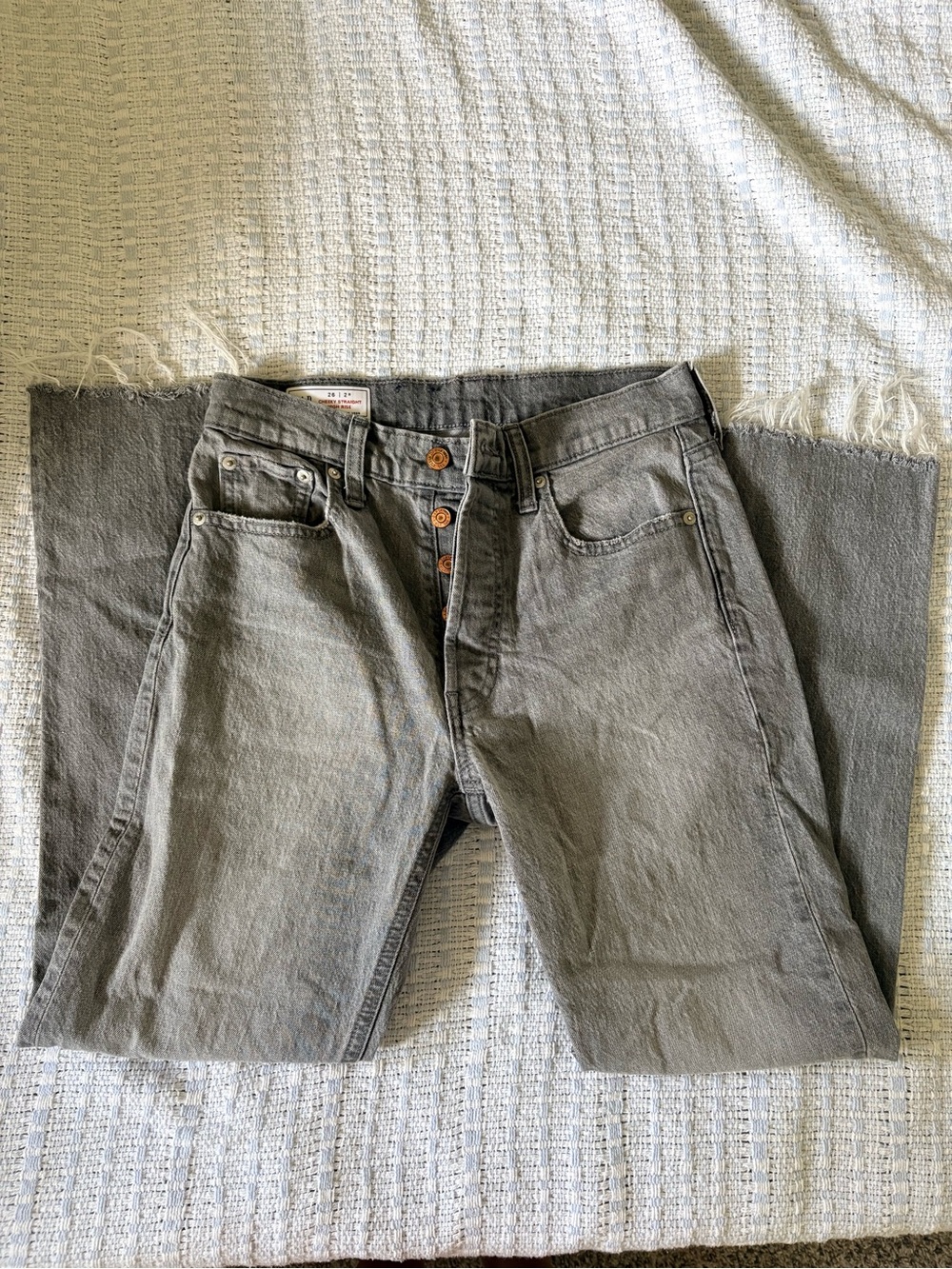 GAP Straight Gray Button-Fly Jeans